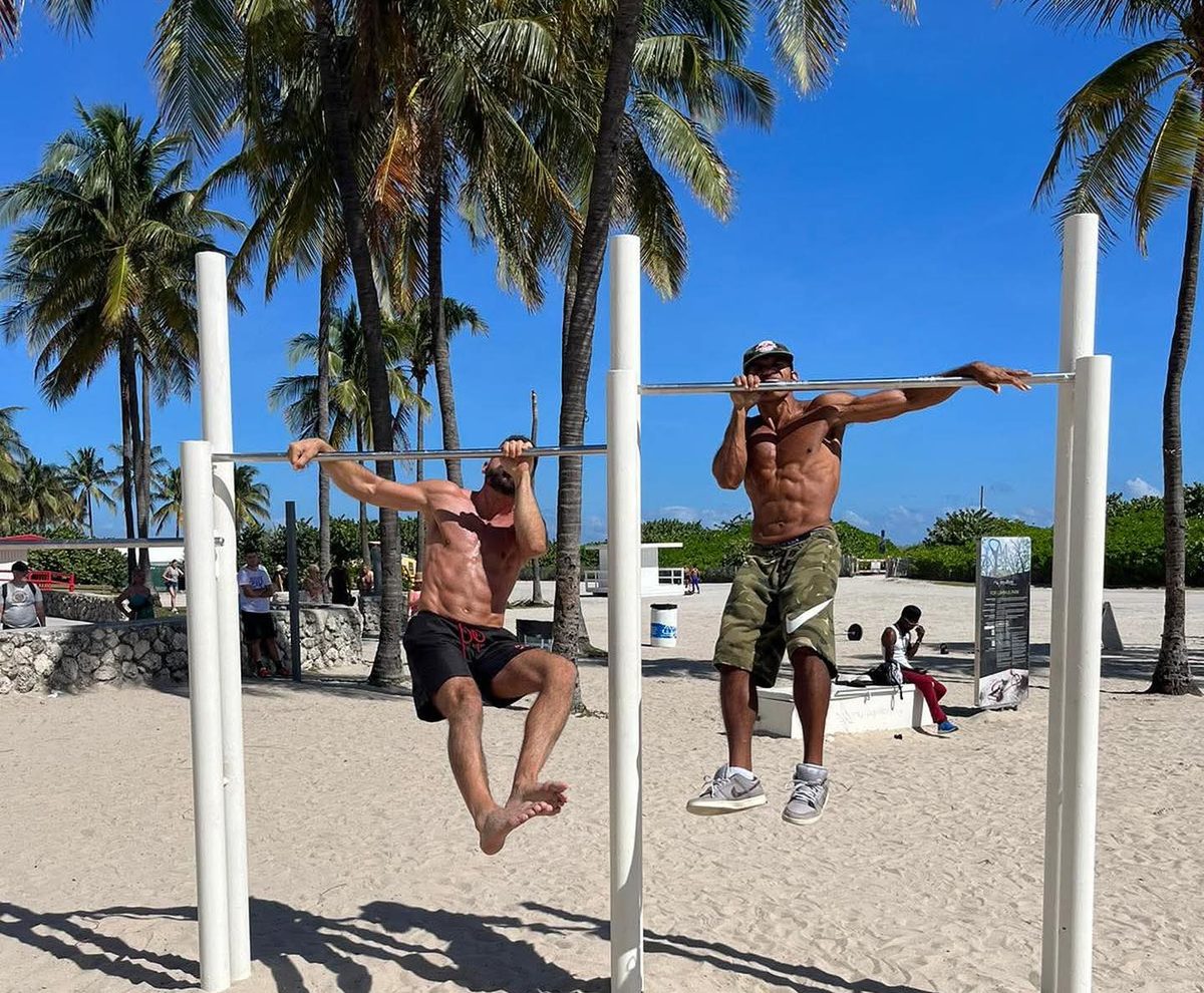 Training on the bars at South Beach